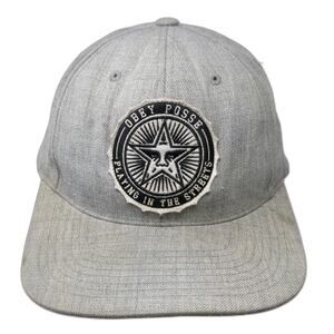 Obey Snapback Gray One Size Star Logo Patch Posse Playing In The Streets Hat